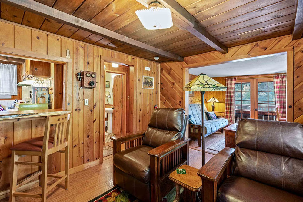 Rogue River cabin living room